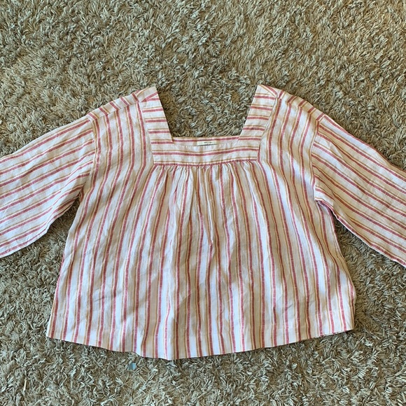 RACHEL ZOE 100% Linen Striped Top - Picture 3 of 14